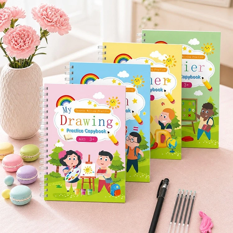 Magic Grooved Writing Practice Book Set med 4 böcker